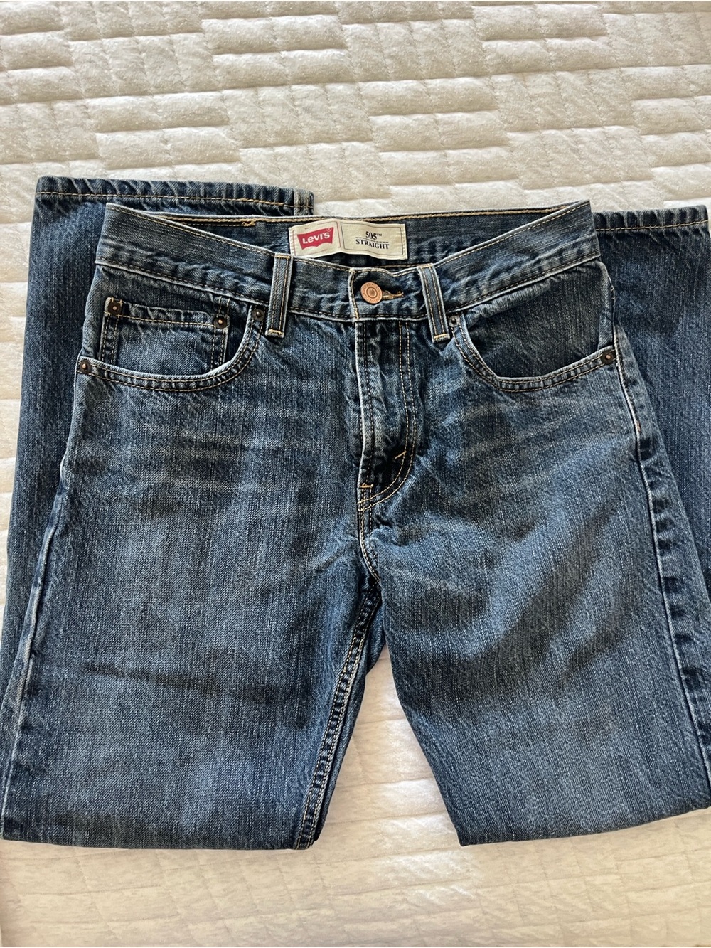 Levi's Boy’s 505 Straight-Leg Dark Blue Jeans size 16